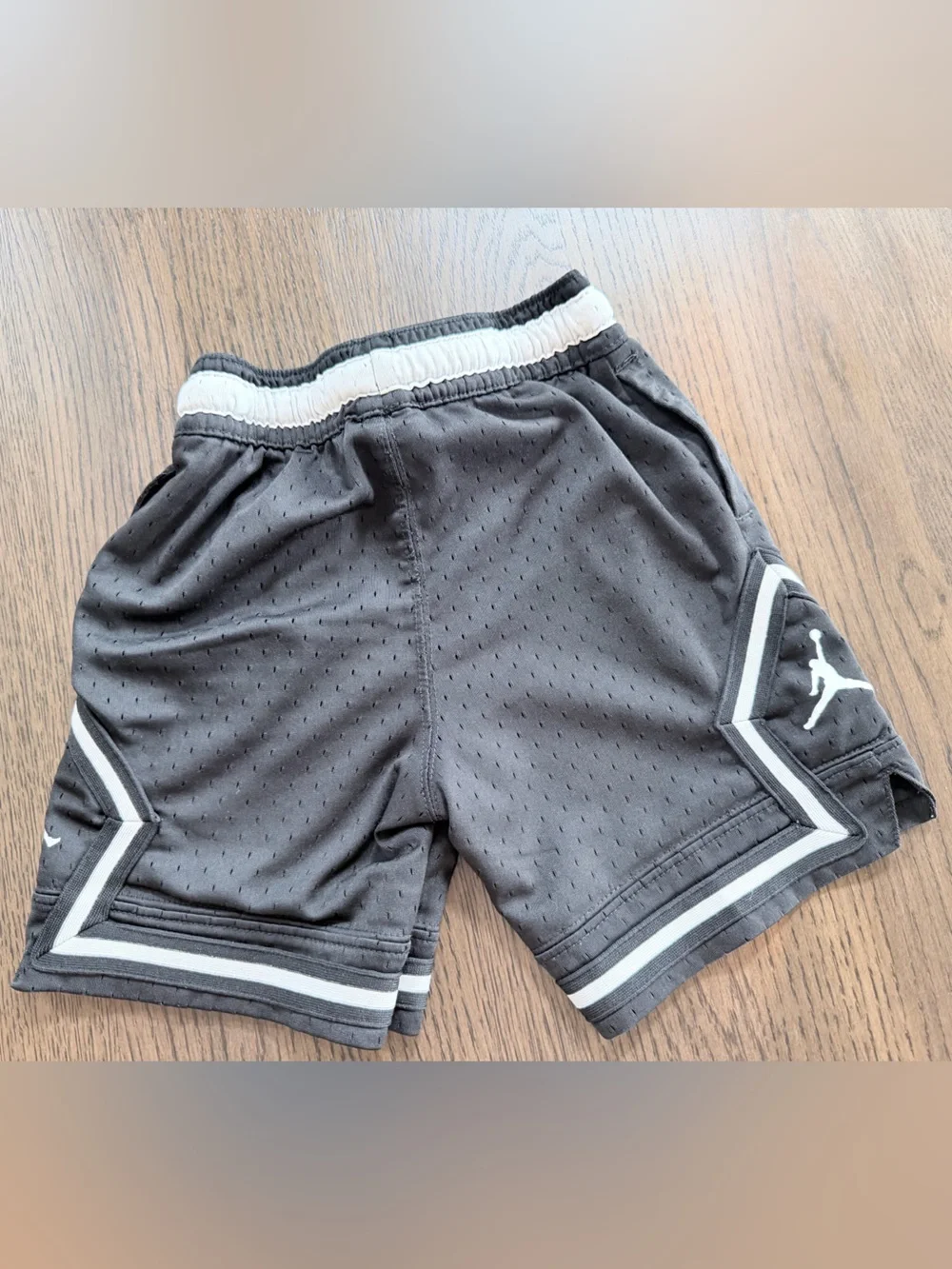 Air Jordan Youth 4-5T Black Mesh Kids Shorts with White Trim